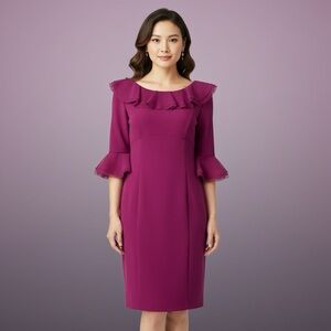 BUILT IN SHAPEWEAR / Ruffle Dress by NUE by Shani / MSRP $320 / SIZES 4, 6 & 8